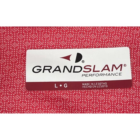 Grand Slam Performance Mens Coral Polo Shirt L 100% Polyester Breathable Fabric - Picture 8 of 12